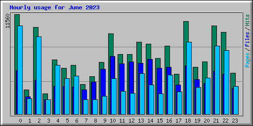 Hourly usage for June 2023