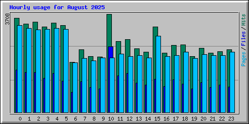 Hourly usage for August 2025